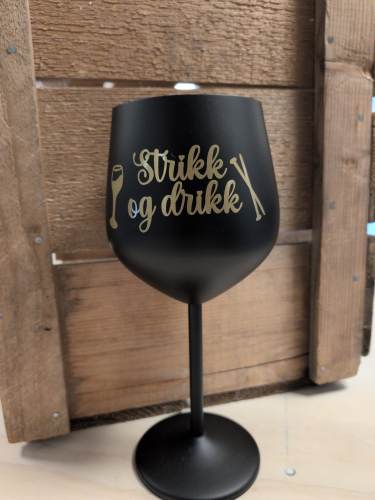 Metallglass - Sort - Strikk og drikk (håndvaskes) - NY