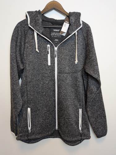 NY Fleece herrejakke, mørk grå, XXL